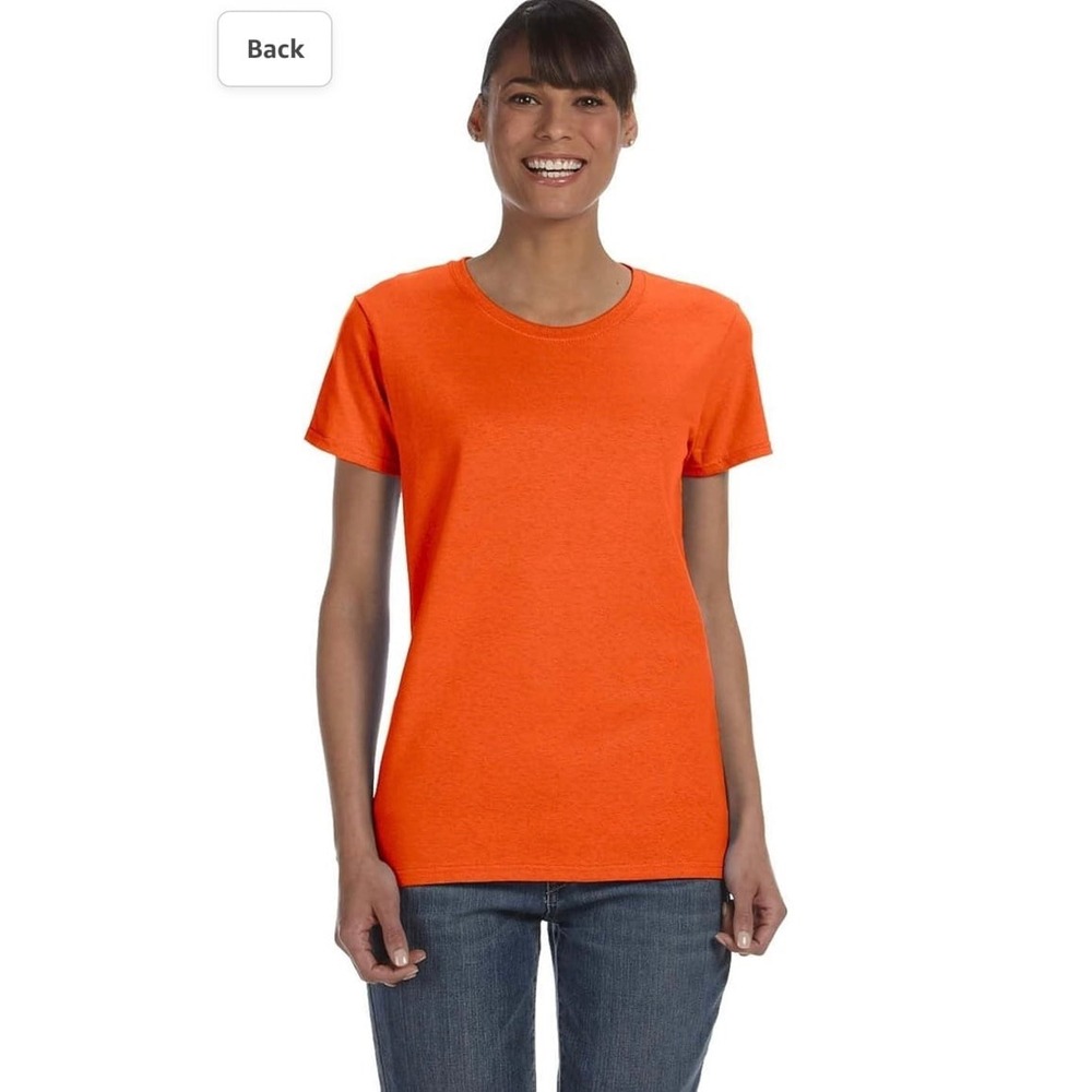 New women's crop top Gildan orange short sleeve T-Shirt crafting decorate small